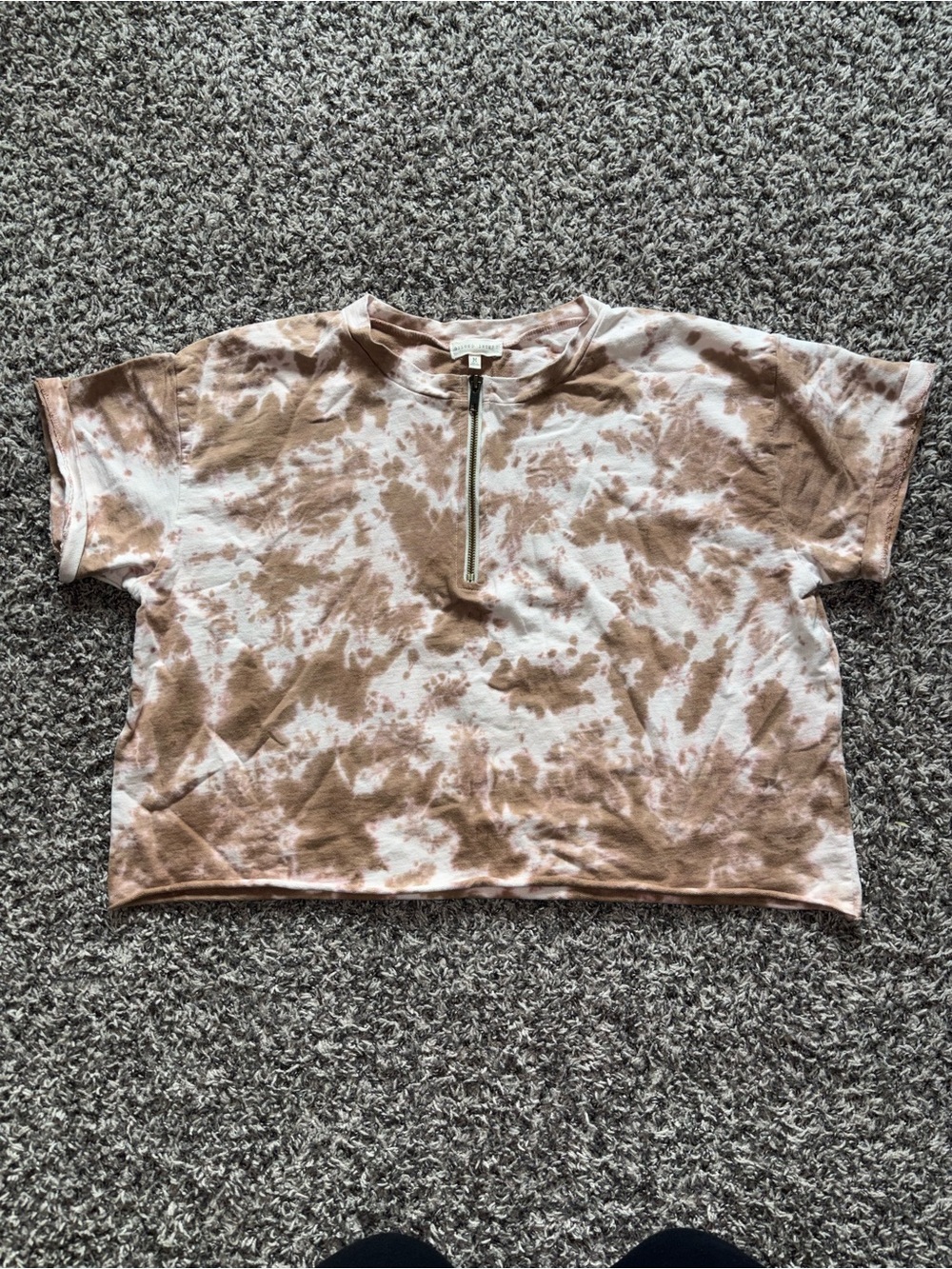 Gilded Intent Crop Top Zip Shirt Size Medium